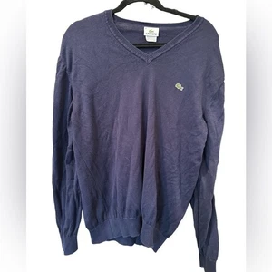 Lacoste Gr. 6 (L) blauer Pullover Pulli mit V-Ausschnitt sehr gut - Bild 1 von 4