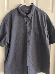 Camisa de manga corta a cuadros azul Van Heusen Flex para hombre talla 2XL 18-18,5 XXL - Imagen 1 de 5
