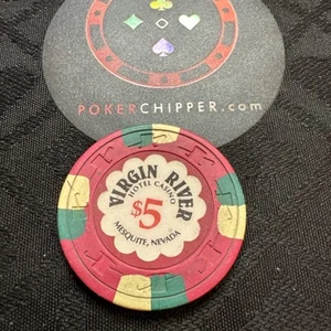Virgin River Casino Mesquite NV 👀 $5 Casino Poker Chip (B1054) - Imagen 1 de 3