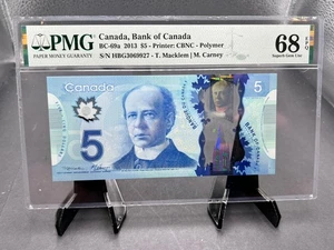 2013 $5 Bank of Canada Graded PMG Super Gem UNC68 SN HBG3069927 - Picture 1 of 5
