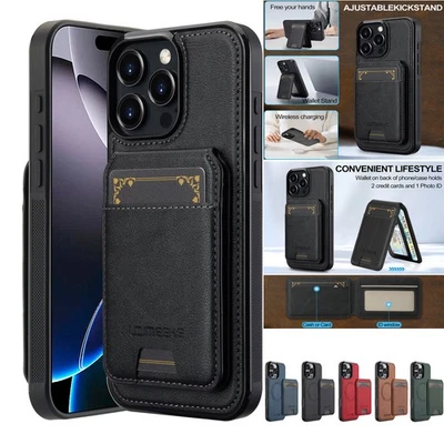 Leather Removable Wallet Case MagSafe Cover for iPhone 16 Pro Max 15 Plus 14 13 - Image 1 of 4