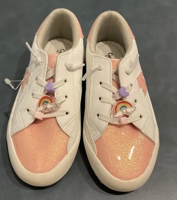 Cynthia Rowley Niñas Talla 10 Rosa y Blanco Multicolor Zapatos Encaje Blings Tenis Foto 1 de 4