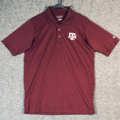 Champion Polo Shirt Medium Maroon Texas A&M Aggies Lightweight Golf Casual - Image 1 of 4