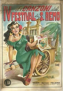 SANREMO SONG FESTIVAL 1954 - SONG LYRICS - RARE!-SM17 - Picture 1 of 1