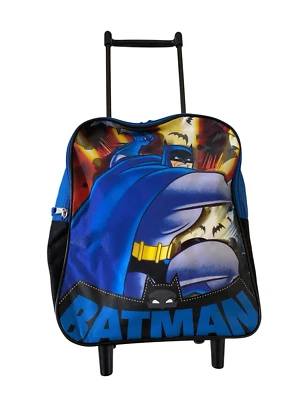 Y2K Vintage Batman Trolley Backpack Carry On Suitcase Wheels Luggage Boys Vacati - Image 1 of 4