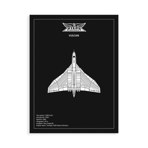 Stampa su Tela su Carta Poster o Quadro Rogan Mark BP Avro Vulcan Black - Picture 1 of 2