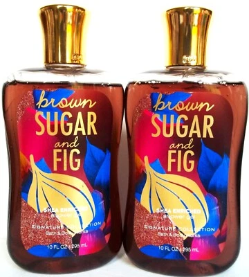 Bath Body Works BROWN SUGAR FIG Shower Gel, Shea Enriched, 10 oz/295 mL, NEW x 2 - Image 1 of 3