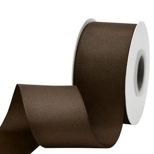 Brown Grosgrain Ribbon 2" x 25 Yards for Wrapping Wreaths Baby Shower Crafts - Picture 1 of 6