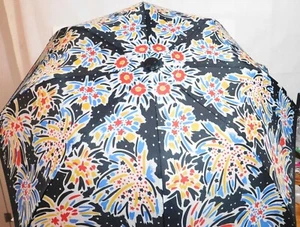 KEN DONE POP ART Print Fireworks UMBRELLA Compact Collapsible Shade VTG 80's - Picture 1 of 12