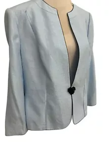 Jacques Vert Baby Blue Navy Trim Jacket Size 20 Pristine Away - Picture 1 of 7