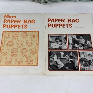 Lot Of 2 Paper Bag Puppets & More Books Vtg 1966/1968 Pre School Activities - Imagen 1 de 11
