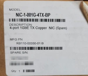 Riverbed 4-port 1GbE TX Copper NIC NIC-1-001G-4TX-BP - Picture 1 of 2