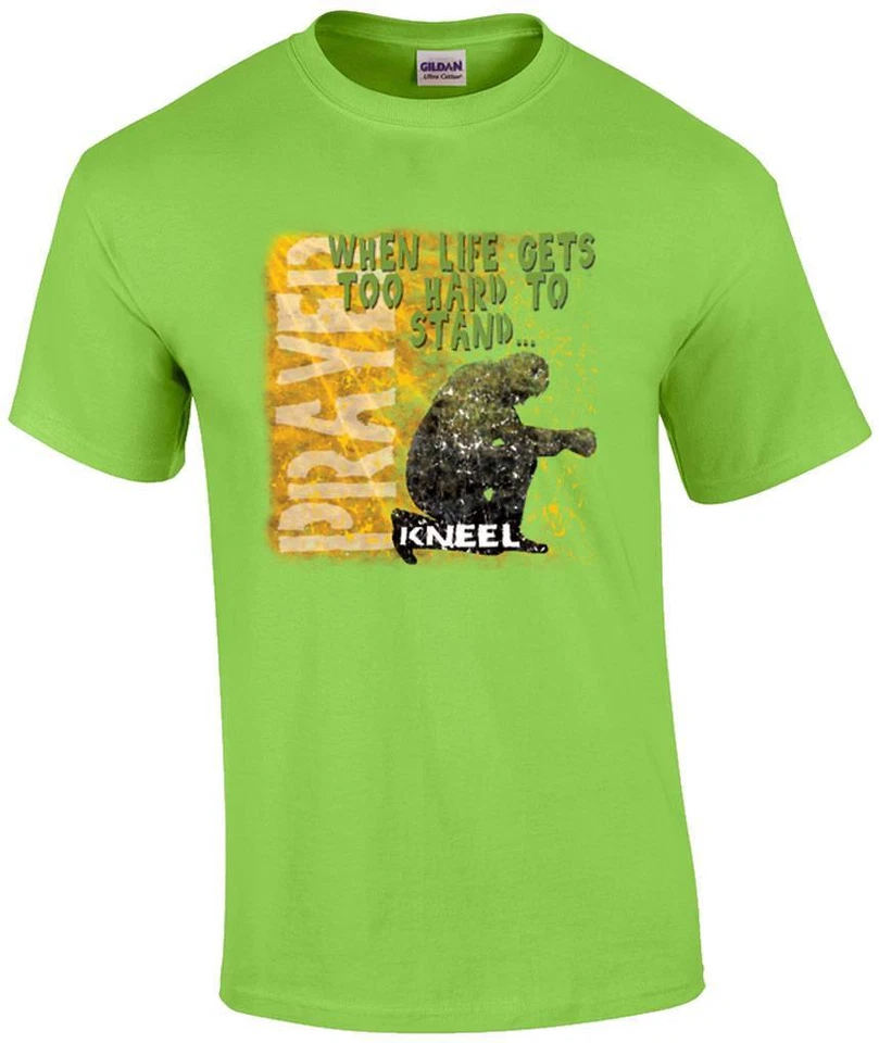 TALL Christian When Life Gets Too Hard To Stand Kneel Prayer Religious T-Shirt - Image 1 of 1