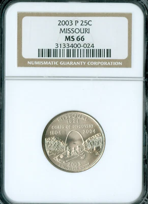 2003 P MISSOURI STATE QUARTER NGC MS66   . - Image 1 of 2