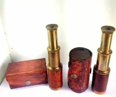 6" Ambos Telescopio con Rectángulo y Caja Redonda de Cuero Telescopio Lote de 50 unidades Foto 1 de 3