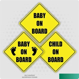 Baby On Board Child Safety Sticker Car Vehicle Signs Child On Board - Picture 1 of 4