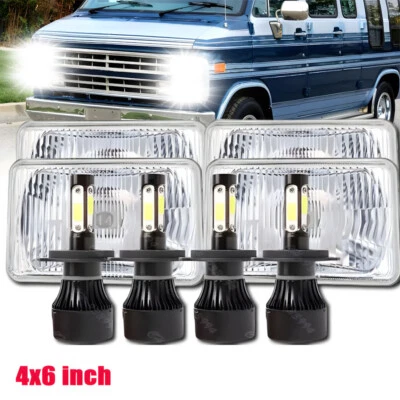 Faros LED de haz alto bajo de 4x6 pulgadas para Chevy C10 G20 R10 K10 K20 K5 Blazer 4 piezas Foto 1 de 4