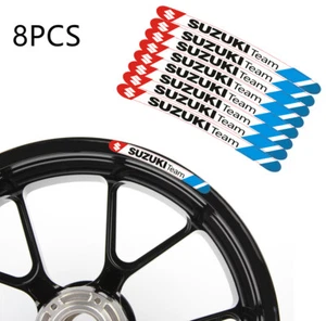 8 X Suzuki Team Motorcycle Wheel Decals Rim Stickers for Gsx-r 600 750 1000 Gsxr - Picture 1 of 7