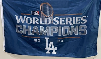 Los Angeles Dodgers 3x5 Ft Flag World Series Champions 4 Line Stitch CA SHIPPER - Image 1 of 4