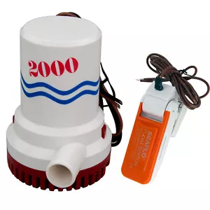 12V 2000GPH Bilge Pump Boat Marine Submersible Water Pump Automatic Switch Pump - Picture 1 of 8