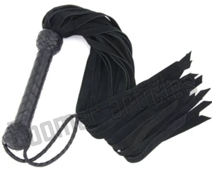 SUEDE Flogger Hunter Whip BDSM Superior Quality Leather Paddle Fetish CLUB - Picture 1 of 5