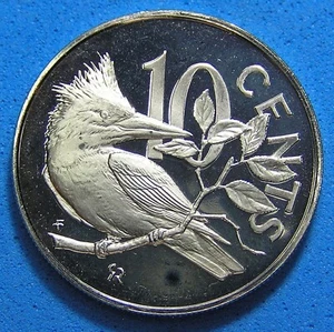 British Virgin Islands 10 Cents 1974 Proof, Kingfisher, Free S/H after 1st item - Picture 1 of 2