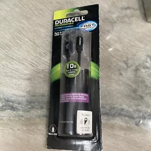 Duracell Sync & Charge Fabric 10' Cable USB To Micro Black Pro 440 - Picture 1 of 3