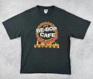 Vintage LEE SPORT 90s Mens XL Black T Shirt Be Bop Cafe & Jazz Emporium Chicago - Picture 1 of 20