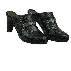 New York Transit Black Heels Women's Mules Slip on Casual Clogs Size 9.5 - Picture 1 of 10