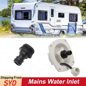 Mains Water Inlet With Pressure Regulator Filler Entry For Caravan RV Boat White - Picture 1 of 8