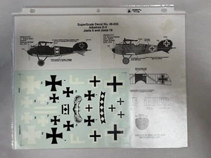 NEW Vtg Super Scale 48-605 Albatros D-V War Model Airplane 1/48 Decal (ABL3) - Picture 1 of 4