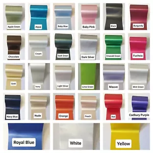 100 mm (4") extra ancho cinta de faja satinada cinta de boda arcos 25 colores - Imagen 1 de 26