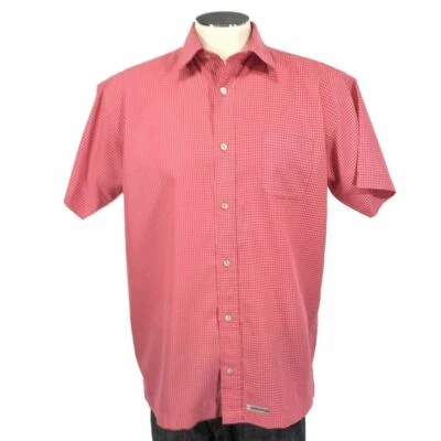 Camisa Ted Baker Botón 3 M 38 Roja Cuadros Manga Corta Para Hombre $155 Foto 1 de 4