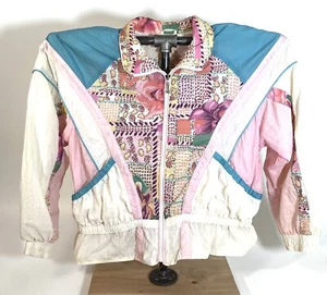90s Granny Core Windbreaker Jacket Size Large East West By The Panda Group - Picture 1 of 6