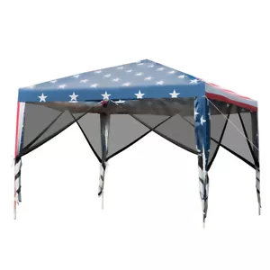 10'x10' Fodling Pop Up Tent Gazebo Canopy Mesh Sidewall Outdoor Space Carry Bag - Picture 1 of 7