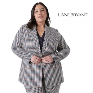 NEU Lane Bryant Boyfriend Einreiher Blazer Hahnentritt kariert Gr. 18 - Bild 1 von 9