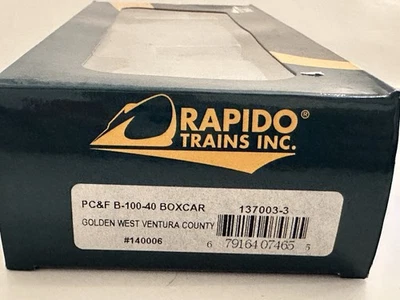 Rapido Trains HO 137003-3 PC&F B-100-40 Boxcar Golden West Ventura County 140006 - Image 1 of 4
