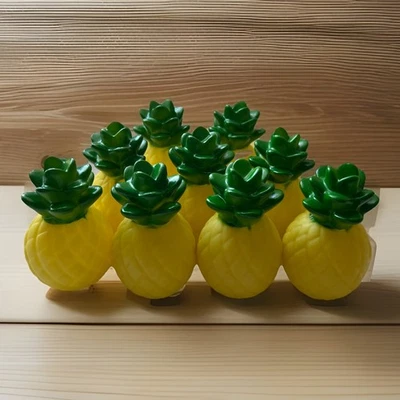 9件套塑料菠萝灯桌装饰4英寸Luau派对生日婚礼 — 第 1/3 张图片