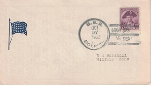 27 Oct 1932 Naval Cover, Navy Day, USS Dolphin, flag cachet - Picture 1 of 1