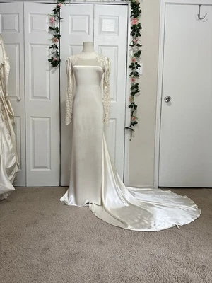 1930s Art Deco Bias Cut Vintage Wedding Dress - Image 1 of 4