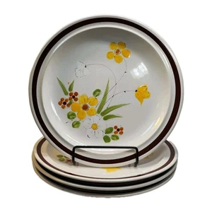 Set of 4 Vintage Hand Painted Casual Classic Stoneware 403 Julie Dinner Plate - Picture 1 of 8