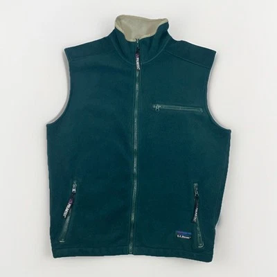 Chaleco De Colección LL Bean Polartec Serie Windbloc Mediano Para Hombre Cremallera Completa Exterior Verde Foto 1 de 4