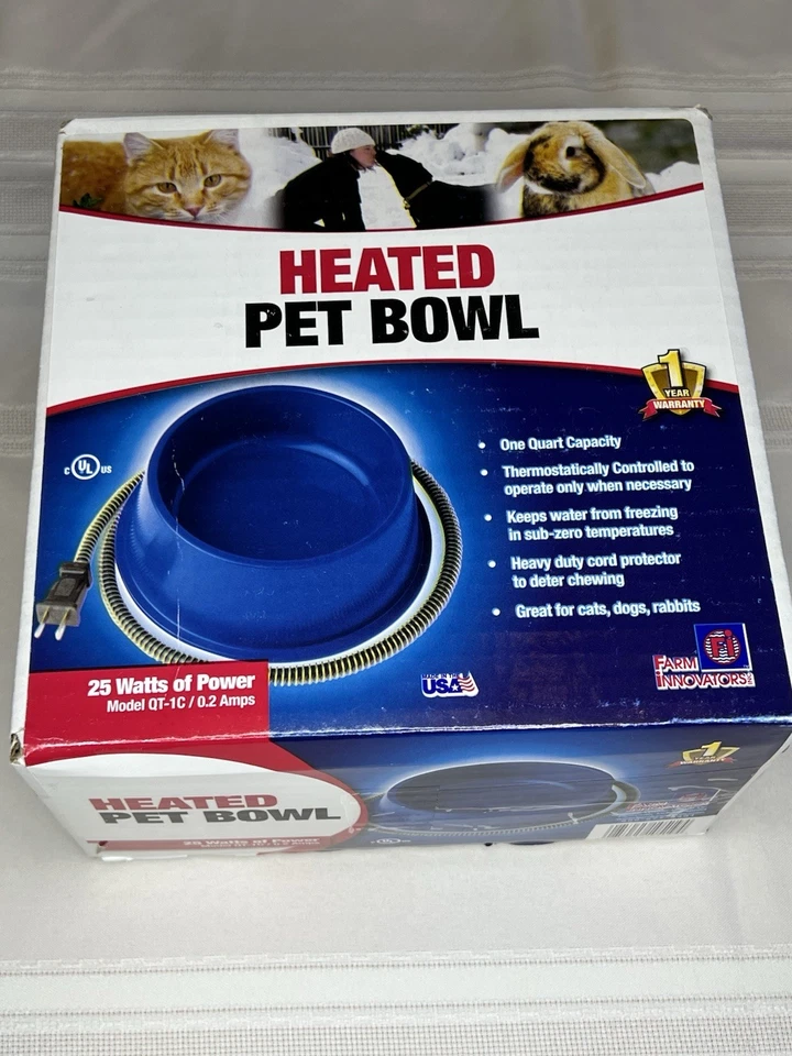 HEATED PET BOWL FARM INNOVATORS, KEEPS WATER FROM FREEZING, ALL BREEDS & ANIMALS - Image 1 of 4