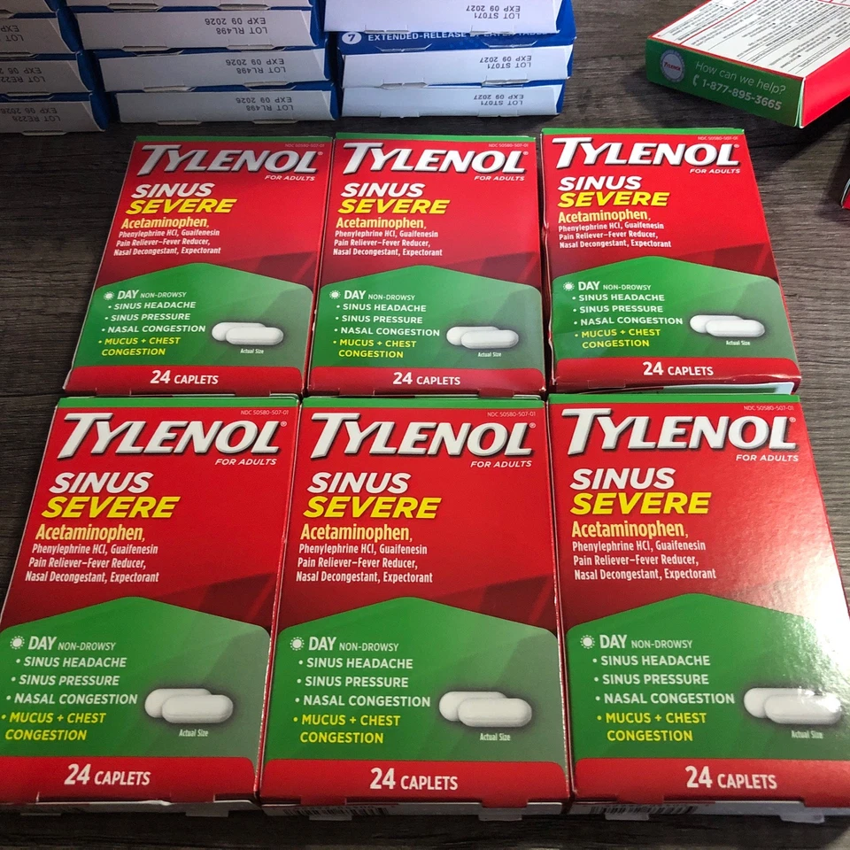 Tylenol Sinus Severo No Somnoliento Día 6x24 Comprimidos EXP11/26 NUEVO SELLADO PAQUETE DE 6 Foto 1 de 1