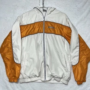 Vintage Y2K Nike Jacke Kapuze Full Zip MEDIUM Orange Weiß Windbreaker Track - Bild 1 von 19
