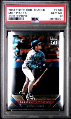 2001 Topps Chrome Mike Piazza 1993 Reprint PSA 10 - Image 1 of 2