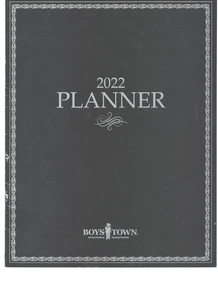 (NEW) 2022 BOY'S TOWN MONTHLY PLANNER 8 x 10 Dark Grey FREE US SHIP - Picture 1 of 1