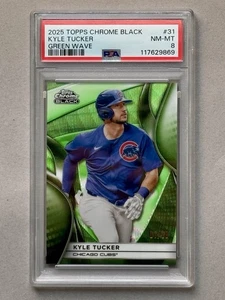 2025 Topps Chrome Black - Green Wave Kyle Tucker #31 PSA 8 - Picture 1 of 2