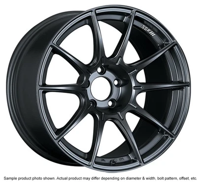 SSR GTX01 18x9.5 5x114.3 22mm Offset Flat Blk Wheel Fits Evo 8 9 X/G35/350z/370z - Image 1 of 4