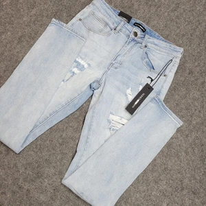 Fashion Nova Jeans Womens 30 Ain't Got Nothing To Lose Skinny Grunge Y2K Distres - Picture 1 of 12